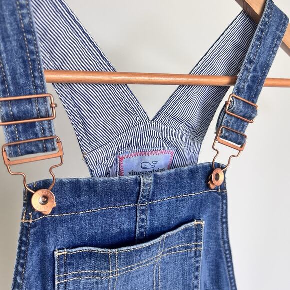 Vineyard Vines VV Girls Denim Overalls Jeans Pants Indigo Size 12 - Picture 3 of 7
